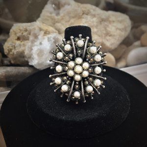 Sterling Silver Pearl Cocktail Ring